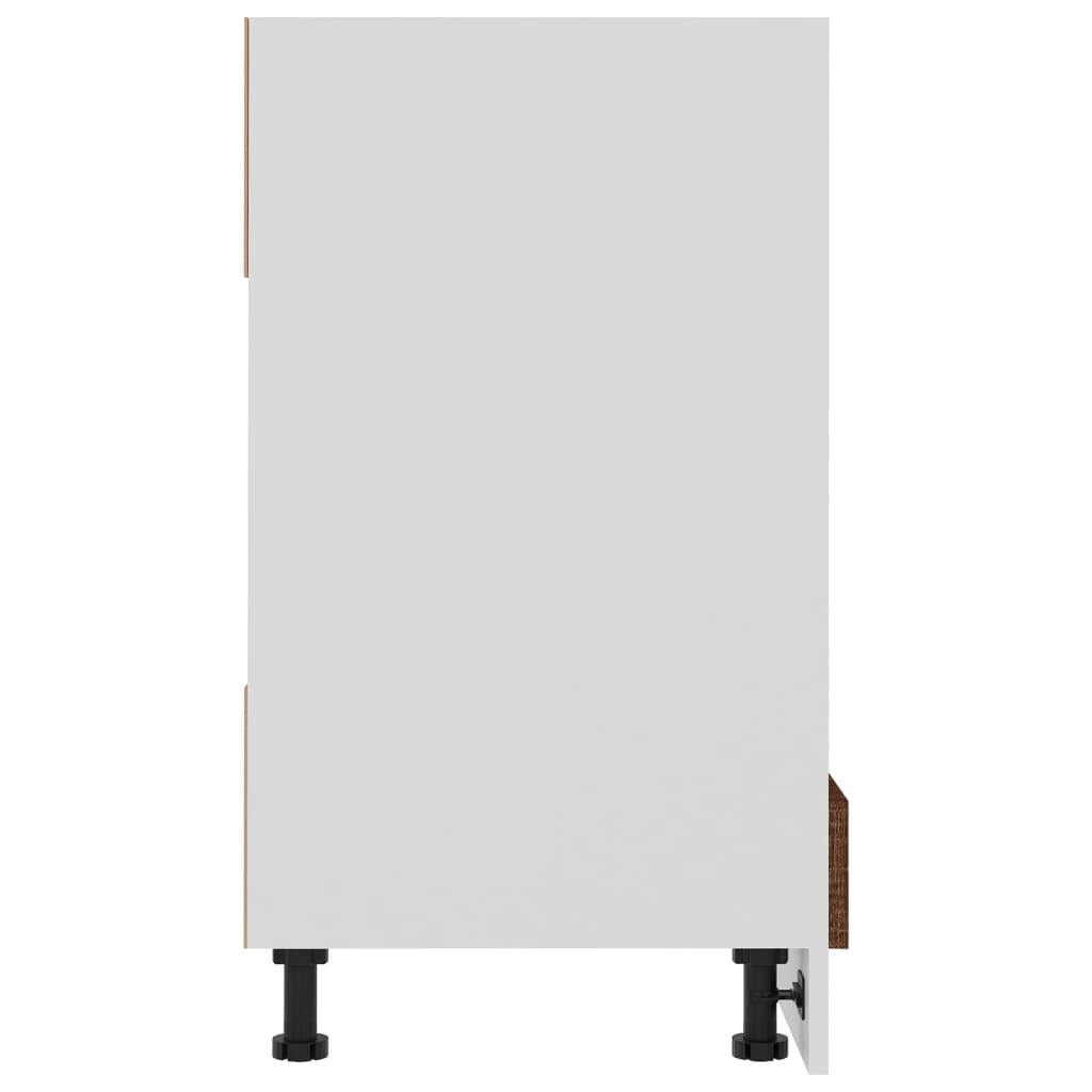 vidaXL Ντουλάπι Φούρνου Riga Καφέ Δρυς 60x46x81,5 εκ. Επεξεργ. Ξύλο
