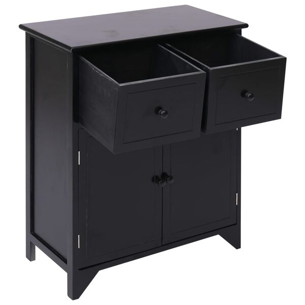 vidaXL Βοηθητική Συρταριέρα Μαύρη 60x30x75 εκ. από Ξύλο Παυλώνιας