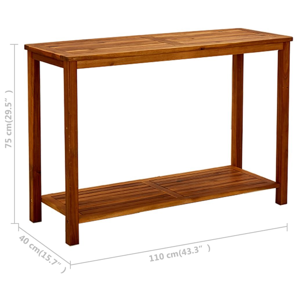 vidaXL Τραπέζι Κονσόλα Κήπου 110 x 40 x 75 εκ. από Μασίφ Ξύλο Ακακίας