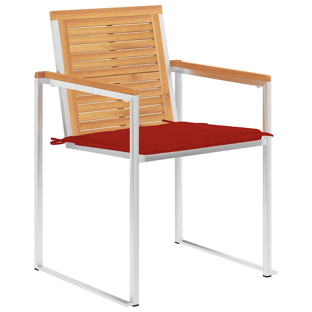 vidaXL Καρέκλες Κήπου 8 τεμάχια από Μασίφ Ξύλο Teak με Μαξιλάρια