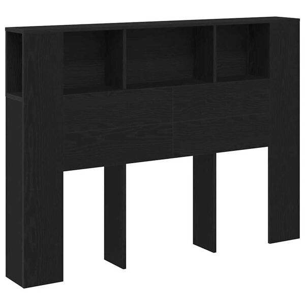 vidaXL Κρεβάτι με Κεφαλάρι Μαύρη δρυς 140 x 19 x 104.5 εκ.