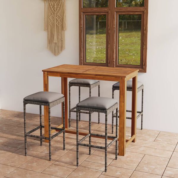 vidaXL &Sigma;&epsilon;&tau; &Epsilon;&pi;ί&pi;&lambda;&omega;&nu; &Mu;&pi;&alpha;&rho; &Kappa;ή&pi;&omicron;&upsilon; 5 &Tau;&epsilon;&mu;&alpha;&chi;ί&omega;&nu; &mu;&epsilon; &Gamma;&kappa;&rho;&iota; &Mu;&alpha;&xi;&iota;&lambda;ά&rho;&iota;&alpha;