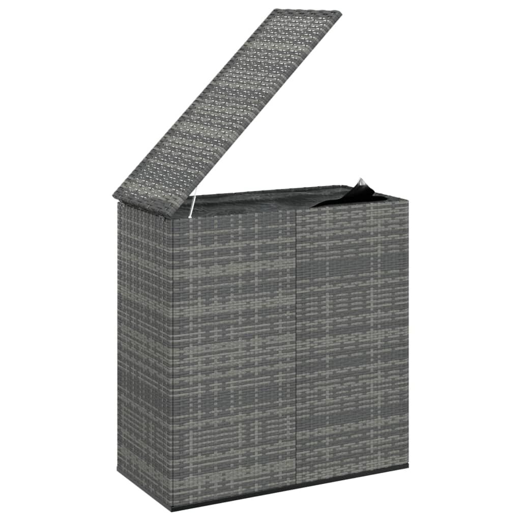 vidaXL Κουτί Μαξιλαριού Κήπου Γκρι 100x49x103,5 εκ. Ρατάν Πολυαιθ.