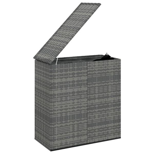 vidaXL Κουτί Μαξιλαριού Κήπου Γκρι 100x49x103,5 εκ. Ρατάν Πολυαιθ.