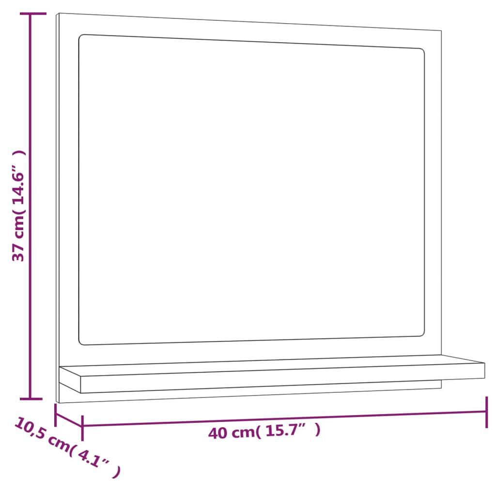 vidaXL Καθρέφτης Μπάνιου Γκρι Sonoma 40x10,5x37 εκ. Επεξεργασμένο Ξύλο