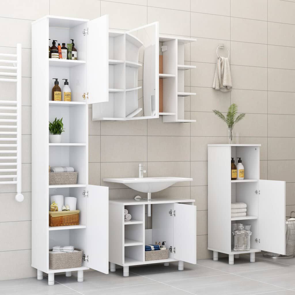 vidaXL Καθρέφτης Μπάνιου με Ντουλάπι Λευκό 80x20,5x64 εκ. Επεξ. Ξύλο