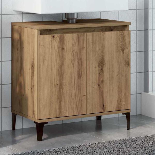 vidaXL Ντουλάπι Νιπτήρα τεχνίτης Δρυς 58x33x60 εκ. Επεξεργασμένο Ξύλο