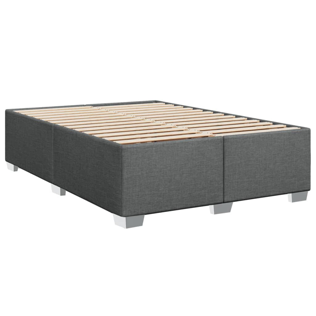 vidaXL Κρεβάτι Boxspring με Στρώμα Σκούρο Γκρι 160x200 εκ Υφασμάτινο