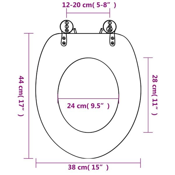 vidaXL Κάλυμμα Λεκάνης με Καπάκι Soft Close Σχέδιο Αστερίες από MDF