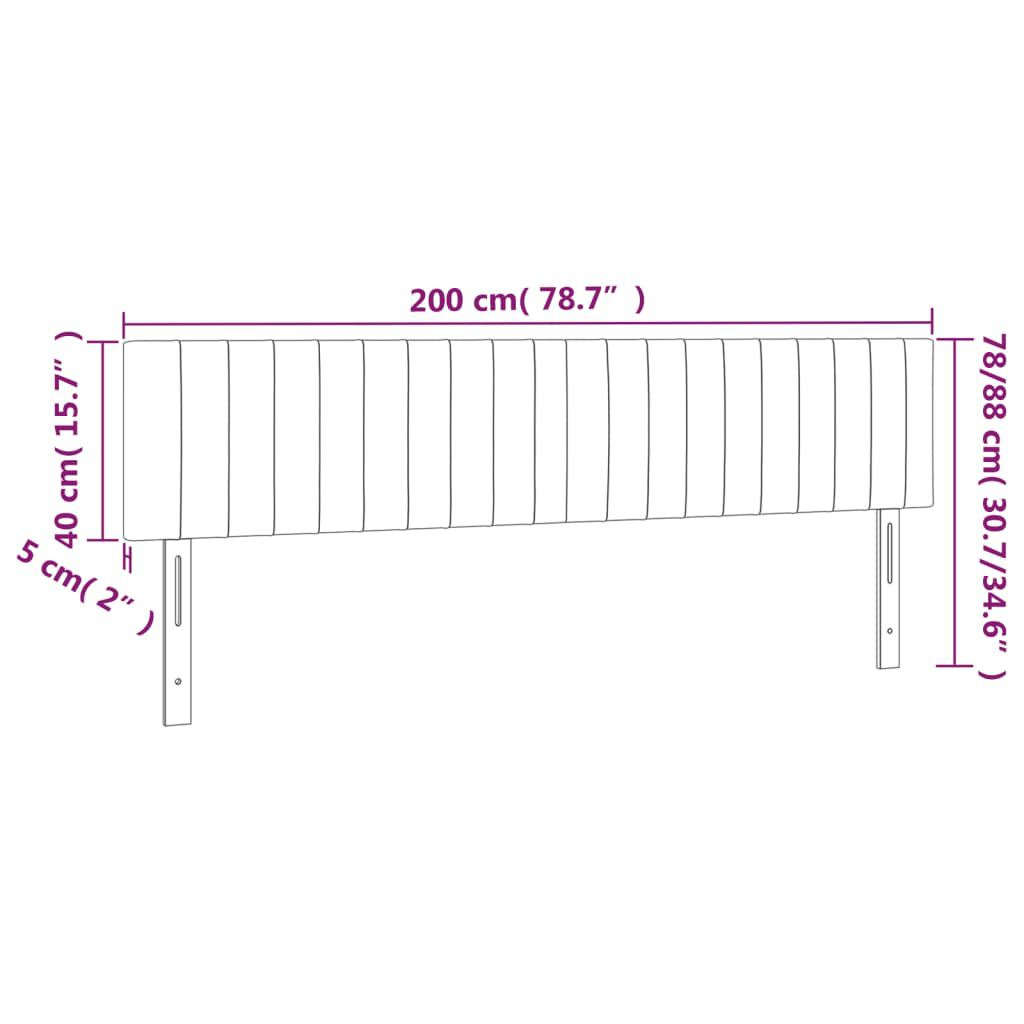 vidaXL Κεφαλάρια Κρεβατιού 2 τεμ. Ροζ 100x5x78/88 εκ. Βελούδινο