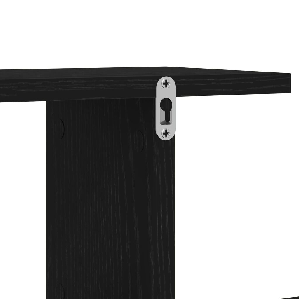 vidaXL Τοίχου Ράφα TV Μαύρη Βελανιδιά 125x18x23 εκ Επεξεργασμένο Ξύλο