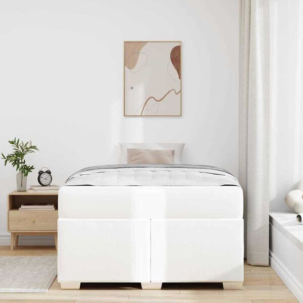 vidaXL Σκελετός Κρεβατιού Άλλο Λευκό 120 x 190 cm Τεχνητό δέρμα