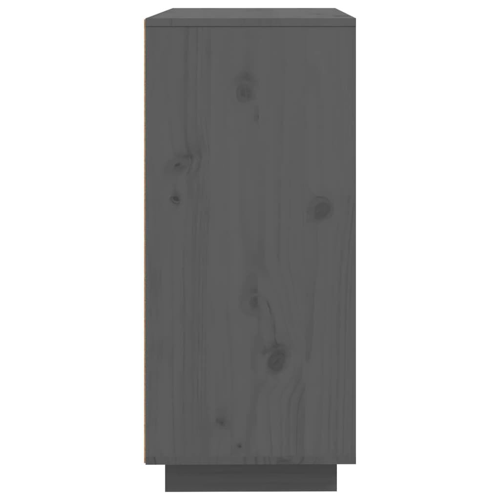 vidaXL Συρταριέρα Γκρι 60x35x80 εκ. από Μασίφ Ξύλο Πεύκου