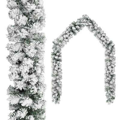 vidaXL Γιρλάντα Χριστουγεννιάτικη Χιονισμένη με LED Πράσινη 20 μ. PVC