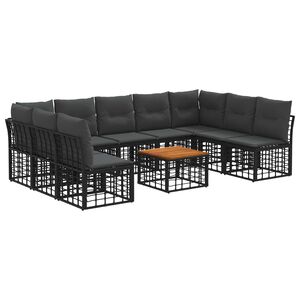 vidaXL &Sigma;&epsilon;&iota;&rho;ά &Kappa;&alpha;&nu;&alpha;&pi;έ &Epsilon;&xi;&omega;&tau;&epsilon;&rho;&iota;&kappa;&omicron;ύ 10 pcs &Mu;&alpha;ύ&rho;&omicron; &kappa;&alpha;&iota; &Sigma;&kappa;&omicron;ύ&rho;&omicron; &Gamma;&kappa;&rho;ί&zeta;&omicron;