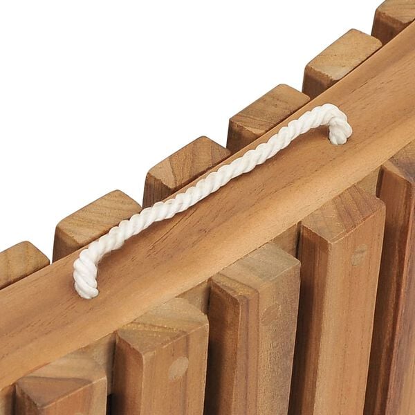 vidaXL Ξαπλώστρα Πτυσσόμενη από Μασίφ Ξύλο Teak με Τραπέζι