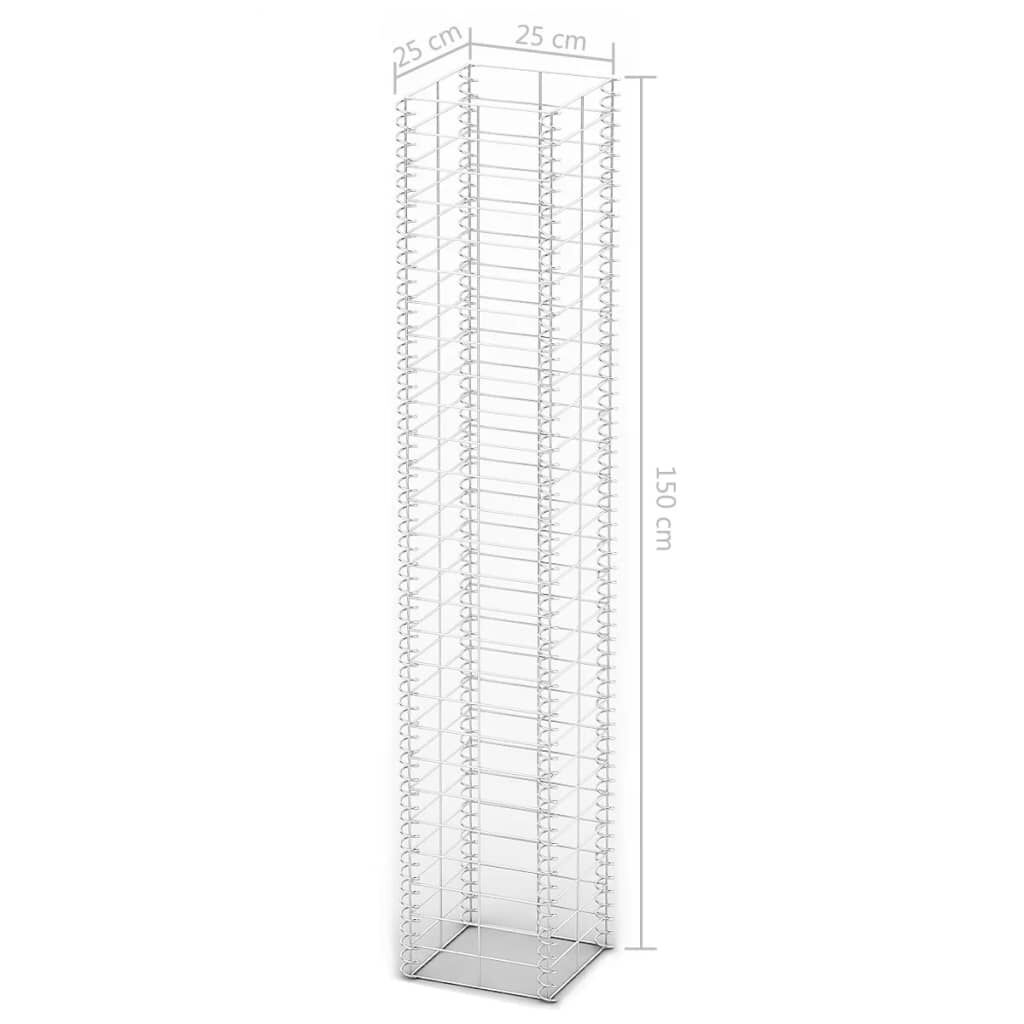 vidaXL Συρματοκιβώτια Σετ 3 τεμ. 25 x 25 x 150 εκ. Γαλβανισμένο Σύρμα