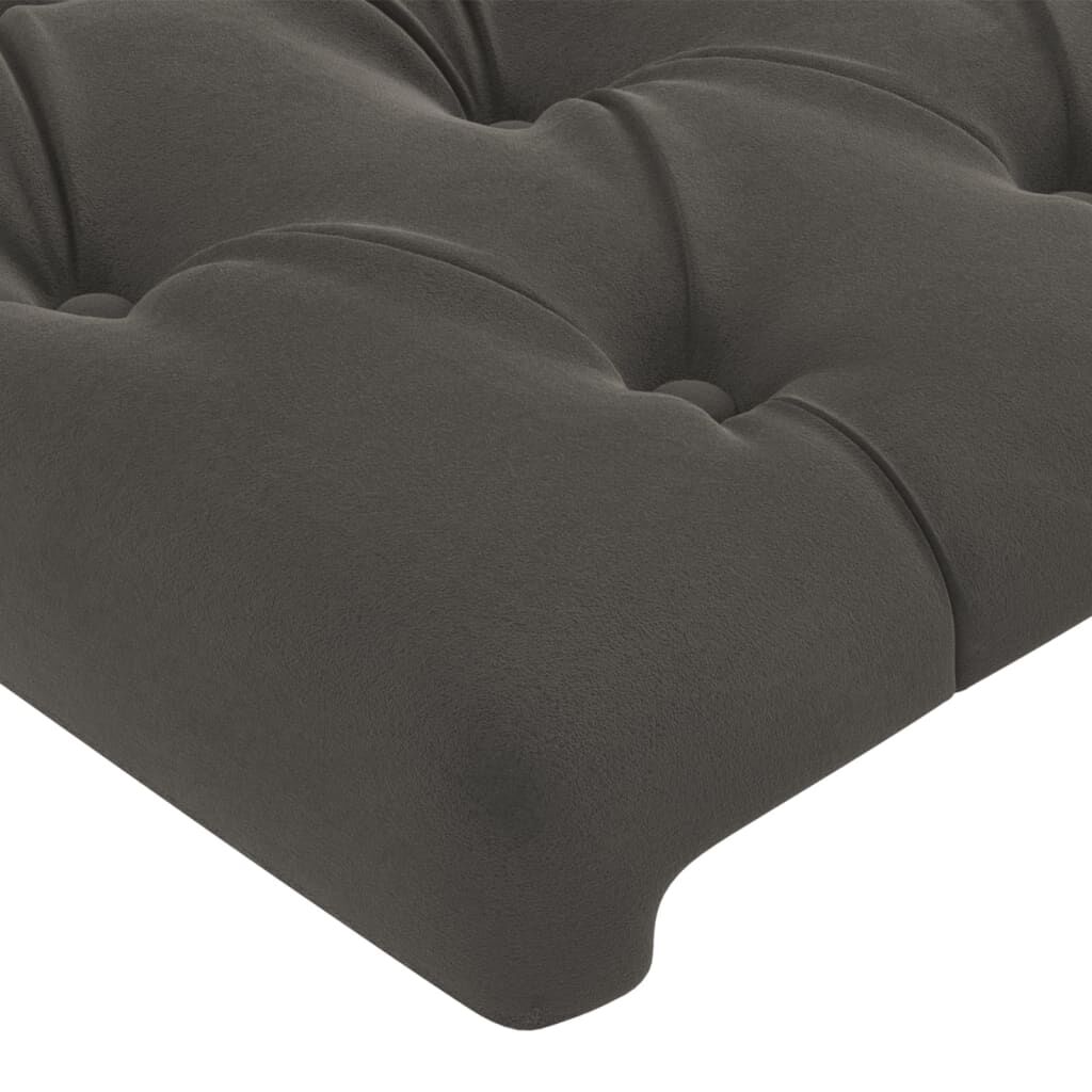 vidaXL Κεφαλάρι Κρεβατιού Σκούρο Γκρι 100x7x78/88 εκ. Βελούδινο