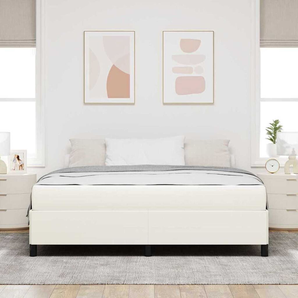 vidaXL Σκελετός Κρεβατιού Άλλο Κρεμ 180 x 200 cm Βελούδο