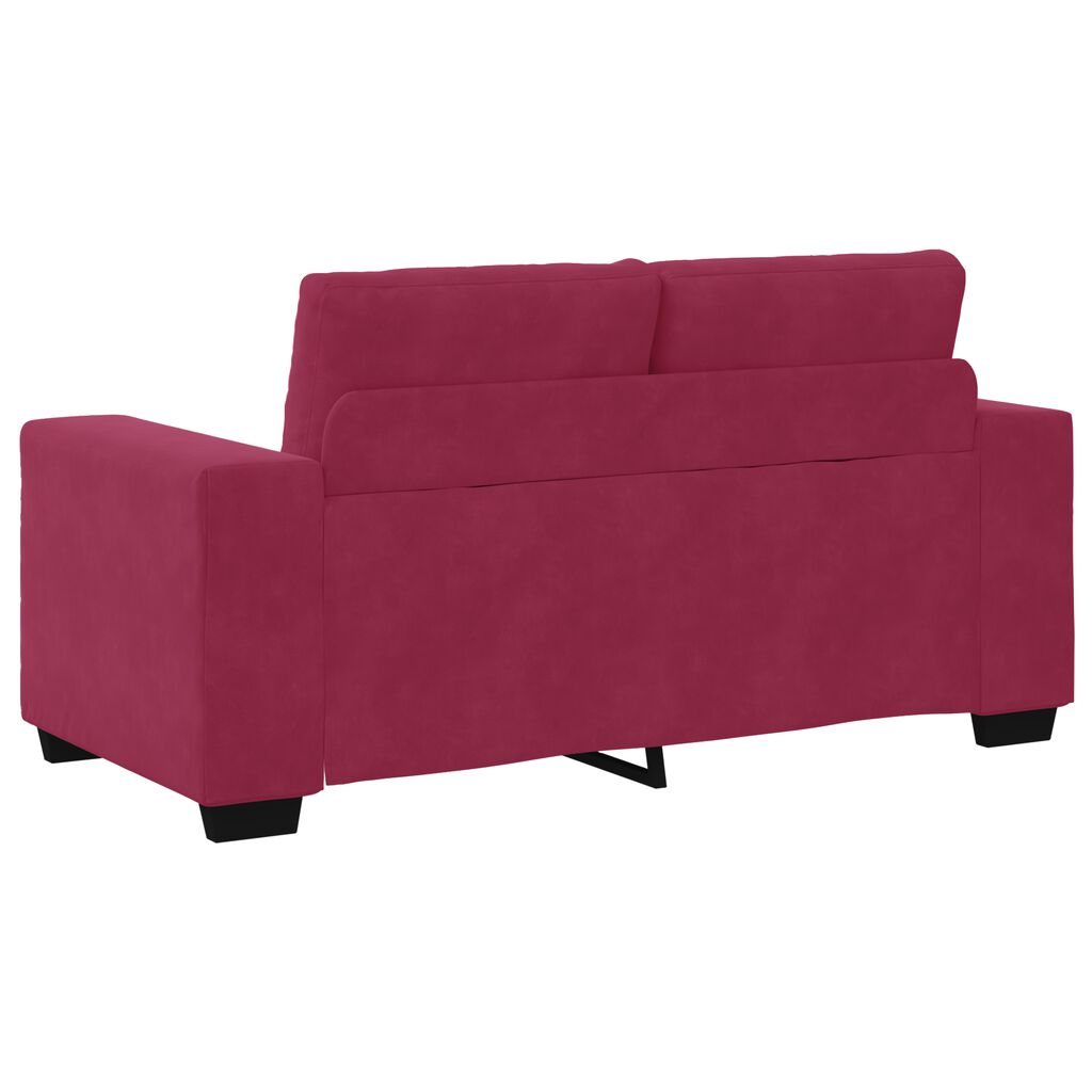 vidaXL Σετ Καναπέ με μαξιλάρι 3 pcs Κόκκινο 221 x 78 x 80 εκ Βελούδο