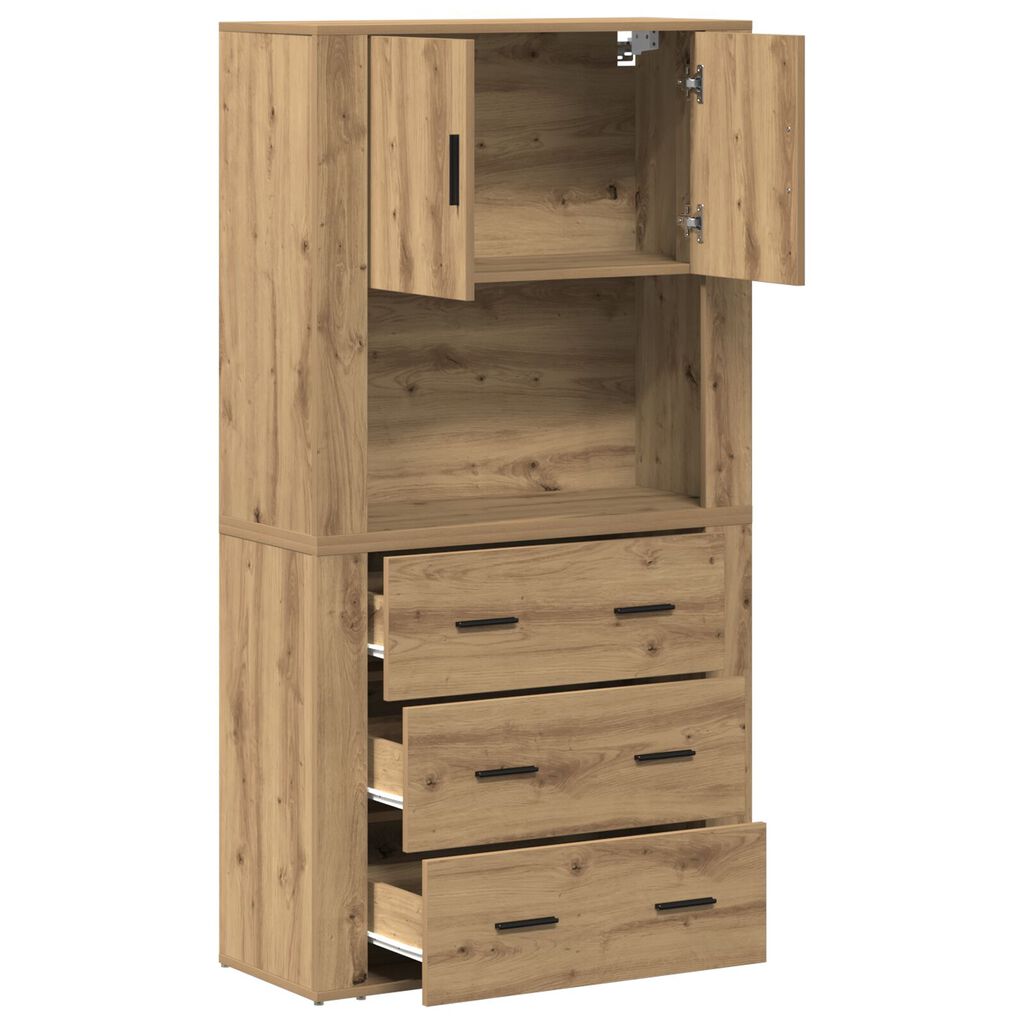vidaXL Υψηλή Ντουλάπα Artisan Oak 80x33x150 εκ. Επεξεργασμένο Ξύλο
