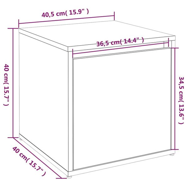 vidaXL Κουτί με Συρτάρι Λευκό 40,5x40x40εκ. Επεξεργασμένο Ξύλο