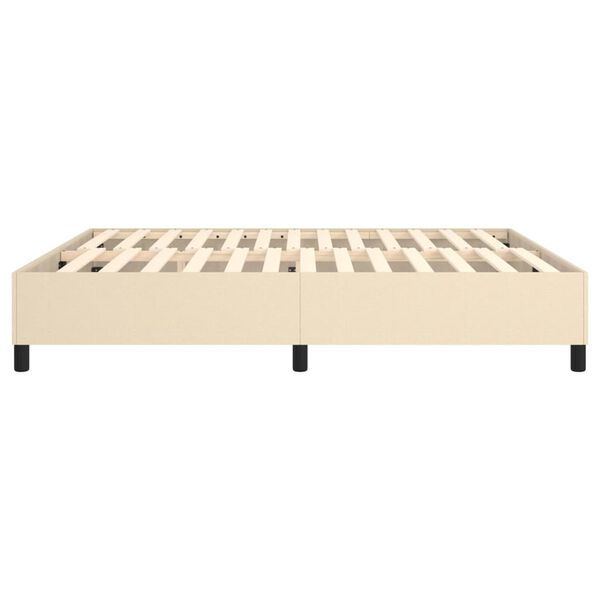 vidaXL Σκελετός Κρεβατιού Χωρίς Στρώμα Κρεμ 160x200 εκ. Υφασμάτινο
