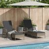 vidaXL Ξαπλώστρα 2-πρόσωπο 2 pcs Γκρι 35 x 35 x 32 εκ. συνθετικό ρατάν