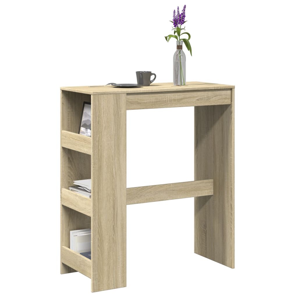 vidaXL Τραπέζι Μπαρ με Ράγες Sonoma Δρυς 90x40x103,5 εκ Επεξεργ. Ξύλο
