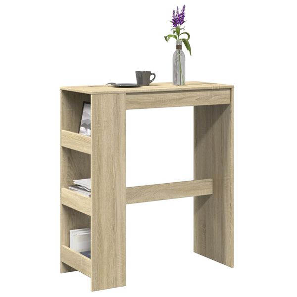 vidaXL Τραπέζι Μπαρ με Ράγες Sonoma Δρυς 90x40x103,5 εκ Επεξεργ. Ξύλο