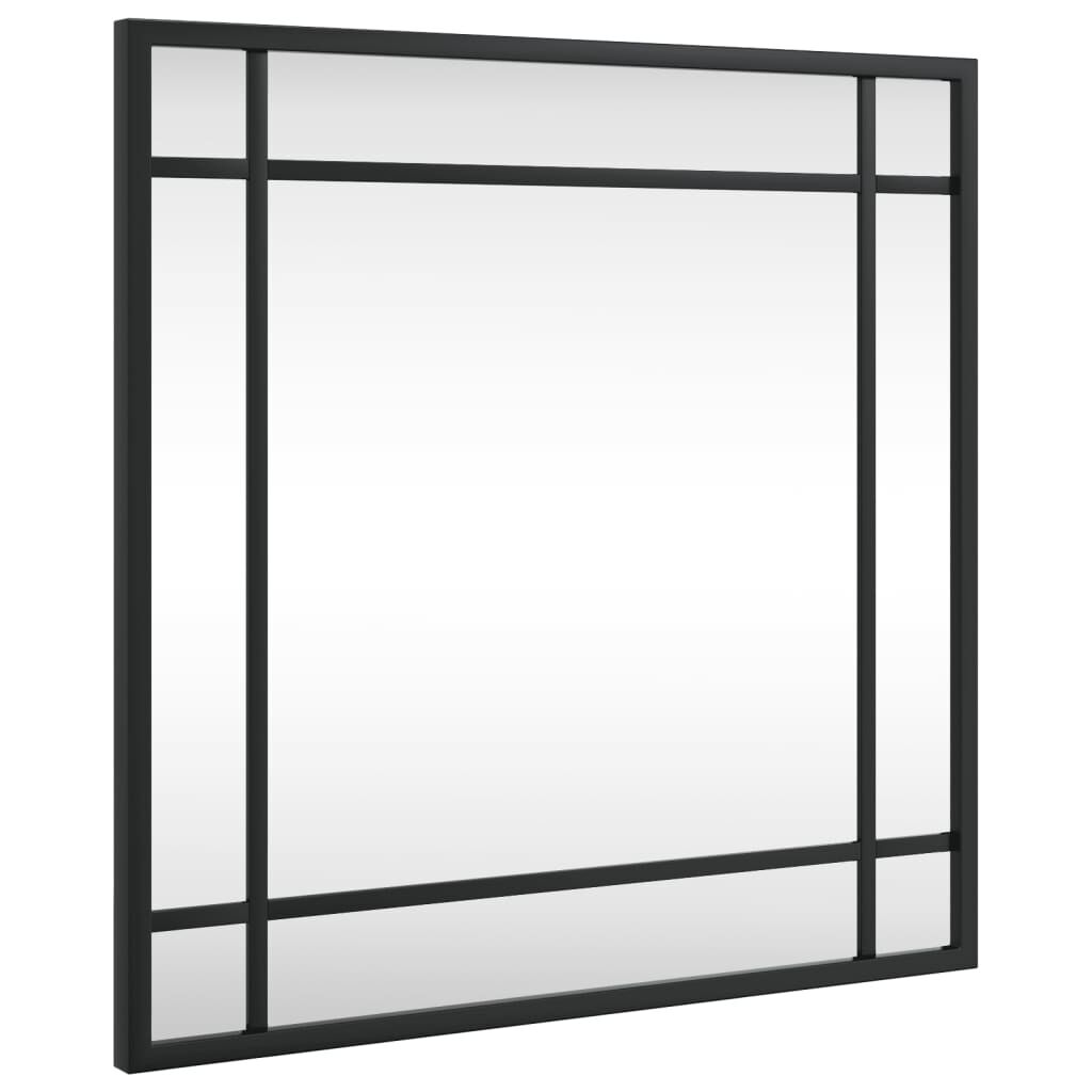 vidaXL Καθρέφτης Τοίχου Τετράγωνος Μαύρος 40 x 40 εκ. από Σίδερο