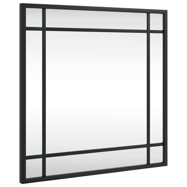 vidaXL Καθρέφτης Τοίχου Τετράγωνος Μαύρος 40 x 40 εκ. από Σίδερο