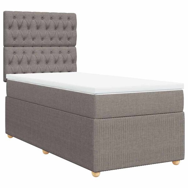 vidaXL &Kappa;&rho;&epsilon;&beta;ά&tau;&iota; Boxspring &mu;&epsilon; &Sigma;&tau;&rho;ώ&mu;&alpha; Taupe 100 x 200 &epsilon;&kappa;. &Upsilon;&phi;&alpha;&sigma;&mu;ά&tau;&iota;&nu;&omicron;