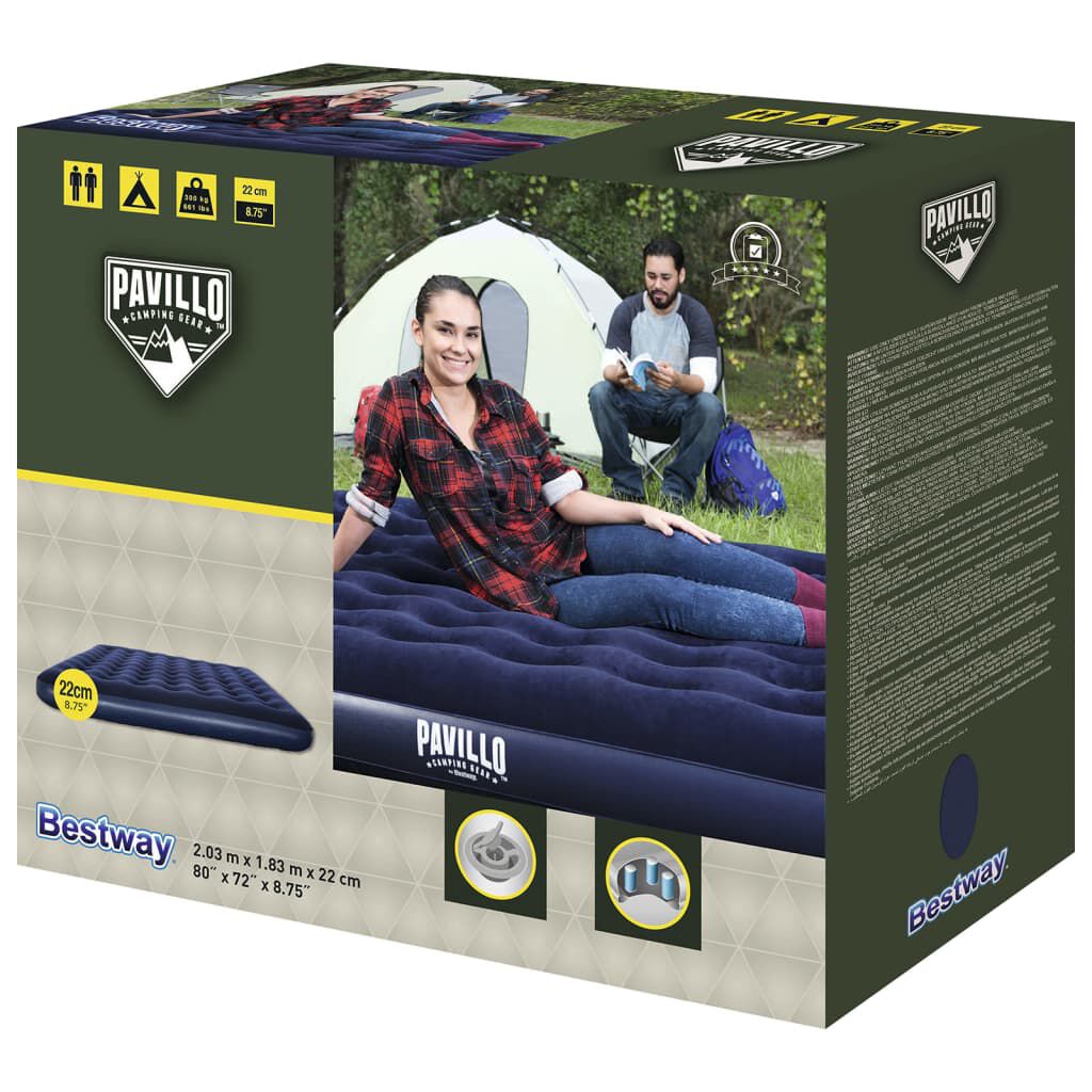 Bestway Φουσκωτό Στρώμα 203 x 183 x 22 εκ. Βελουτέ 67004
