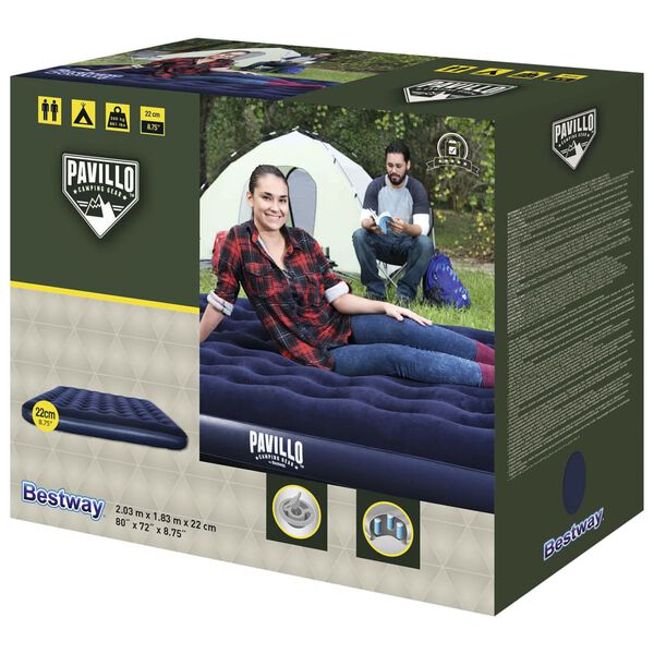 Bestway Φουσκωτό Στρώμα 203 x 183 x 22 εκ. Βελουτέ 67004