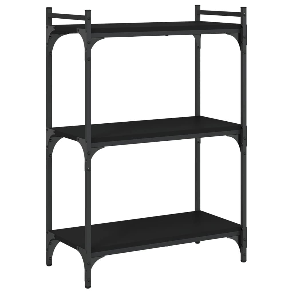 vidaXL Βιβλιοθήκη 3 Επιπέδων Μαύρη 60 x 30 x 86 εκ. από Επεξεργ. Ξύλο