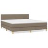 vidaXL Κρεβάτι Boxspring με Στρώμα Taupe 160x200 εκ. Υφασμάτινο