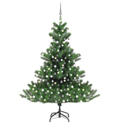 vidaXL Χριστουγ. Δέντρο Έλατο Nordmann LED/Μπάλες Πράσινο 210 εκ.
