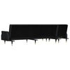 vidaXL Καναπές Κρεβάτι Γωνιακός Μαύρος 271 x 140 x 70 εκ. Βελούδινος