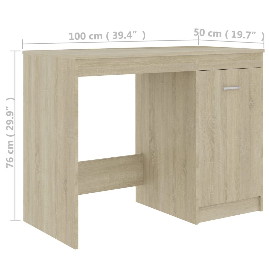 vidaXL Γραφείο Χρώμα Sonoma Δρυς 100 x 50 x 76 εκ. από Επεξ. Ξύλο