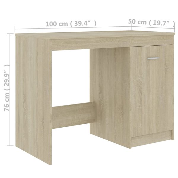 vidaXL Γραφείο Χρώμα Sonoma Δρυς 100 x 50 x 76 εκ. από Επεξ. Ξύλο