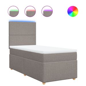 vidaXL &Kappa;&rho;&epsilon;&beta;ά&tau;&iota; Boxspring &mu;&epsilon; &Sigma;&tau;&rho;ώ&mu;&alpha; Taupe 80x200 &epsilon;&kappa;. &Upsilon;&phi;&alpha;&sigma;&mu;ά&tau;&iota;&nu;&omicron;
