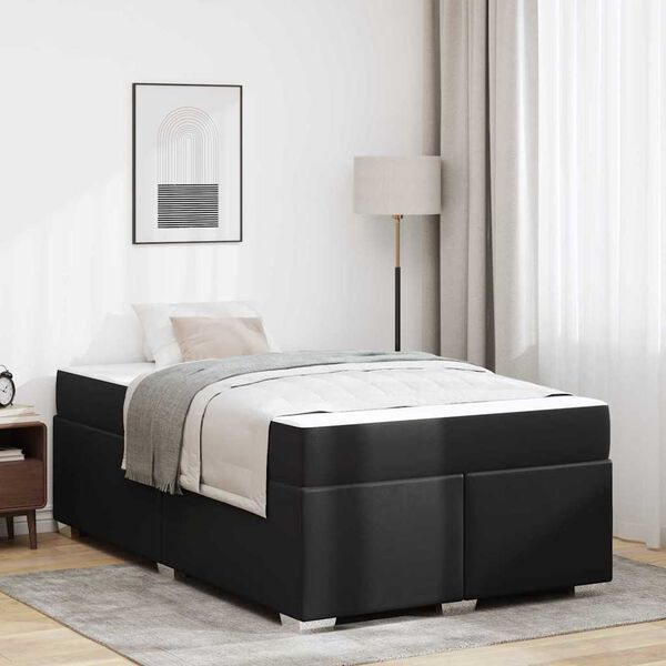 vidaXL Σκελετός Κρεβατιού Μαύρο 120 x 190 cm Τεχνητό δέρμα