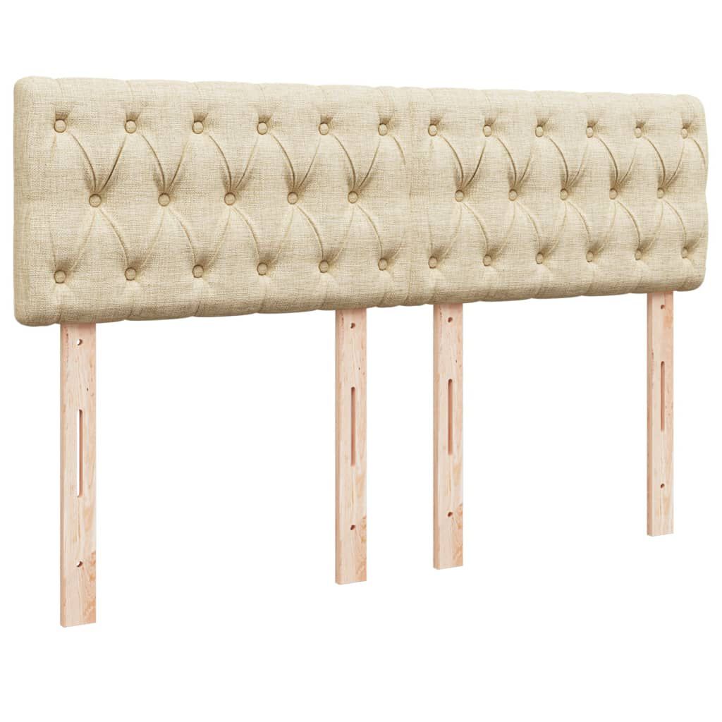 vidaXL Κρεβάτι Boxspring με Στρώμα Κρεμ 140x190 εκ. Υφασμάτινο