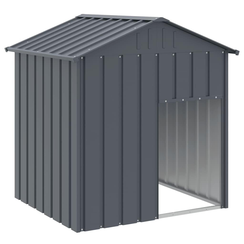 vidaXL Σπιτάκι Σκύλου με Οροφή Ανθρακί 117x103x123 εκ. Γαλβαν. Χάλυβας