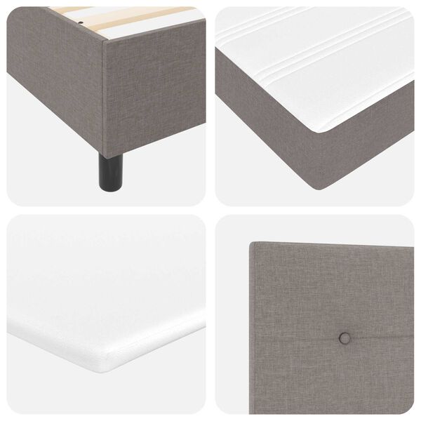 Κρεβάτι Box Spring vidaXL με στρώμα και LED Ταπέ <br>90x190 εκ. Υφάσμα