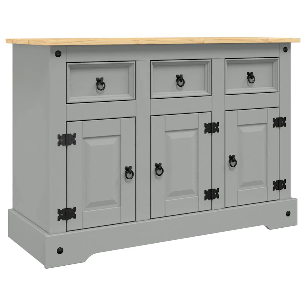 vidaXL Μπουφές Corona Γκρι 112x43x78 εκ. Μασίφ Ξύλο Μεξικάνικου Πεύκου