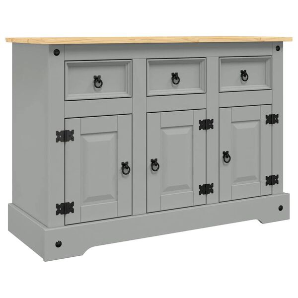 vidaXL Μπουφές Corona Γκρι 112x43x78 εκ. Μασίφ Ξύλο Μεξικάνικου Πεύκου