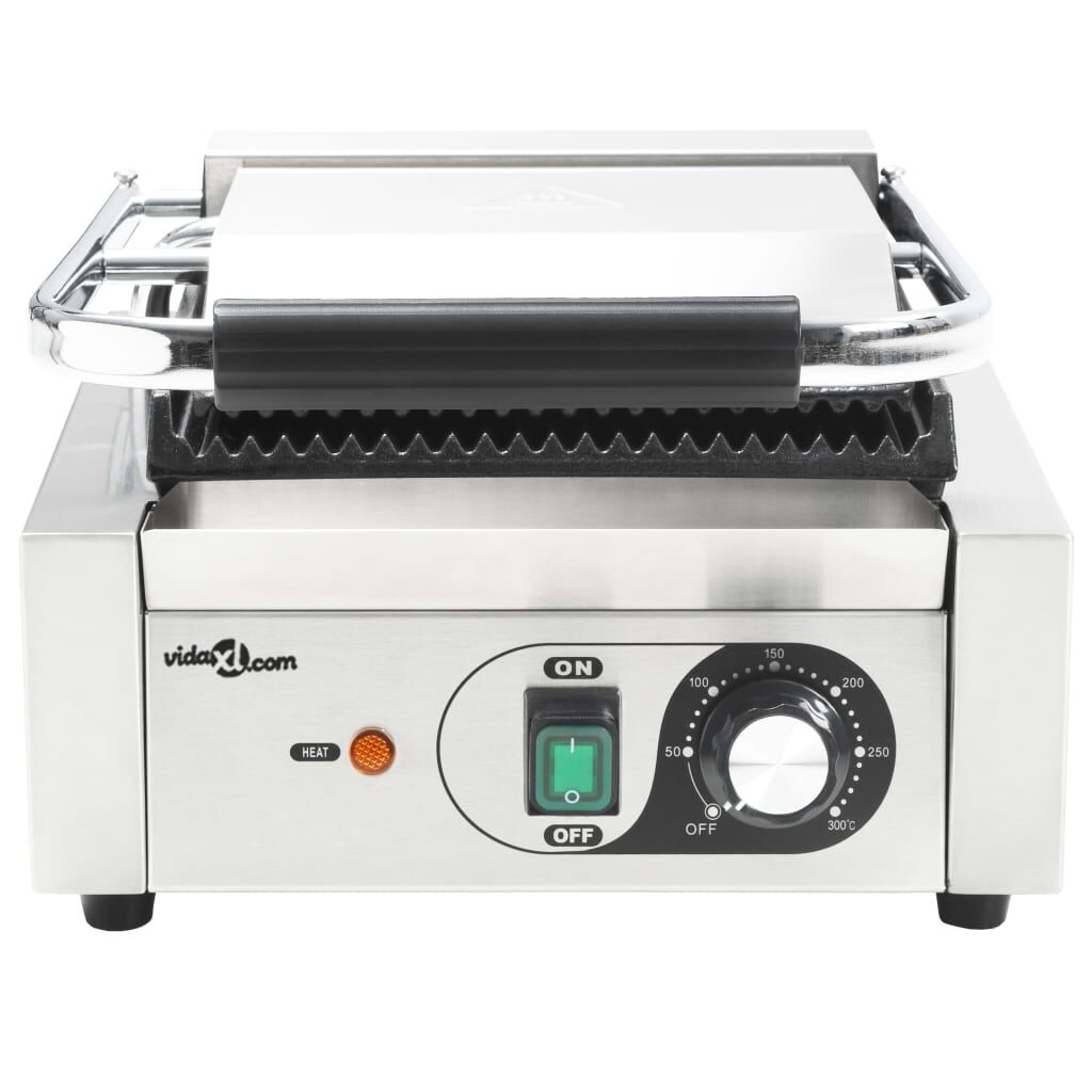 vidaXL Τοστιέρα Ραβδωτή Panini 1800 W 31x30,5x20 εκ. Ανοξείδωτο Ατσάλι