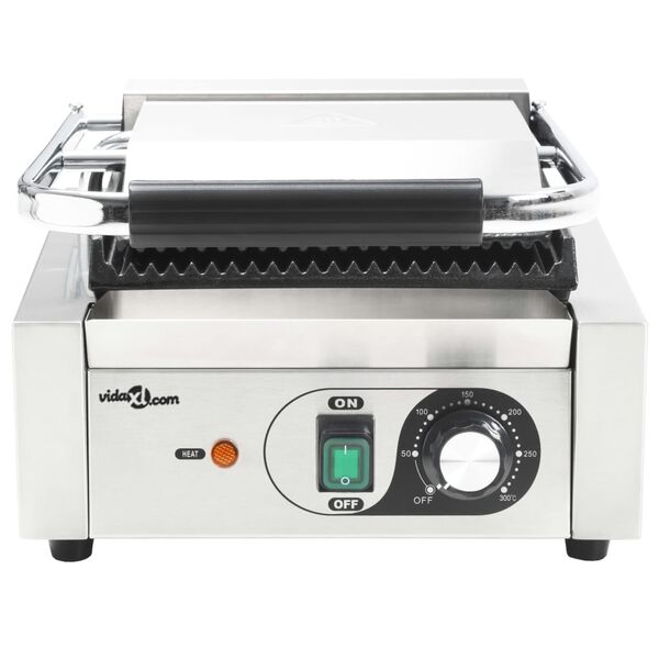 vidaXL Τοστιέρα Ραβδωτή Panini 1800 W 31x30,5x20 εκ. Ανοξείδωτο Ατσάλι